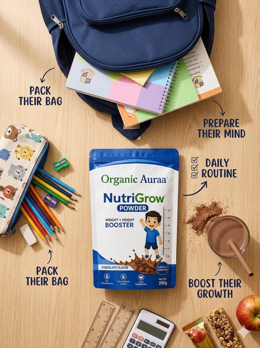 NutriGrow powder mixed in glass of milk — how to use